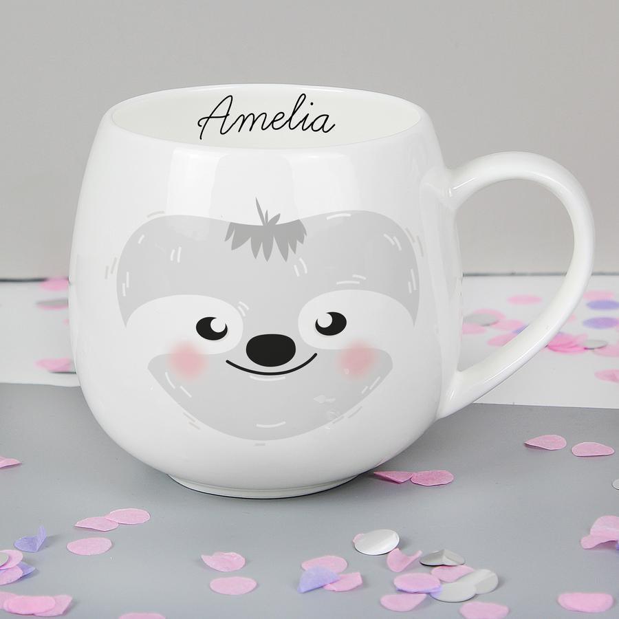 Personalised Cute Sloth Shape Mug