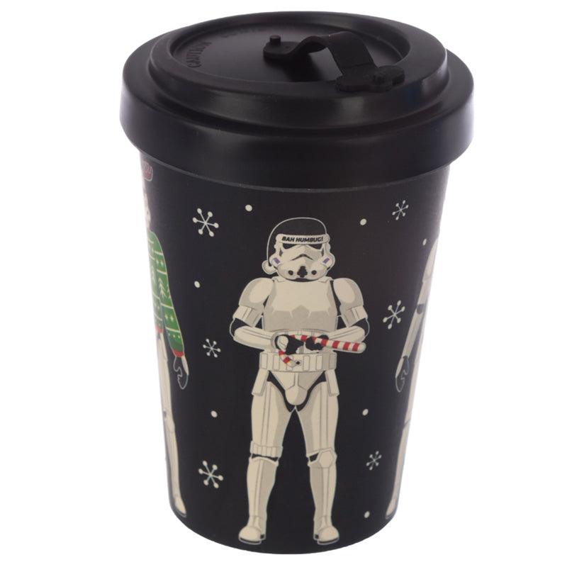 The Original Stormtrooper Christmas Black Reusable Screw Top Bamboo Composite Travel Mug