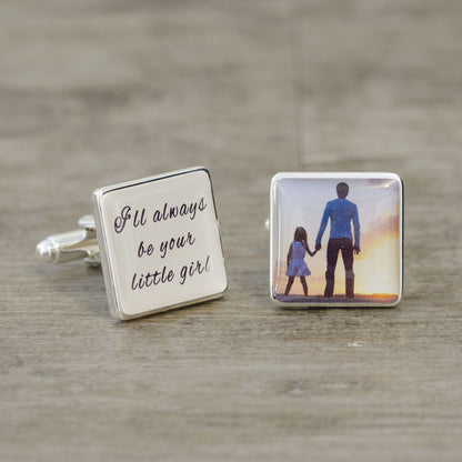 I'll Always Be Your Little Girl Photo Cufflinks - Myhappymoments.co.uk