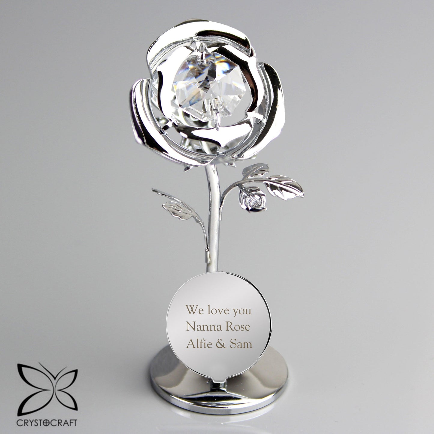 Personalised Crystocraft Rose Ornament - Myhappymoments.co.uk