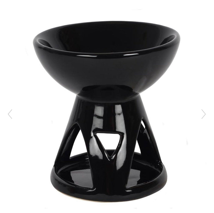 Geometric Black Deep Bowl Oil Burner