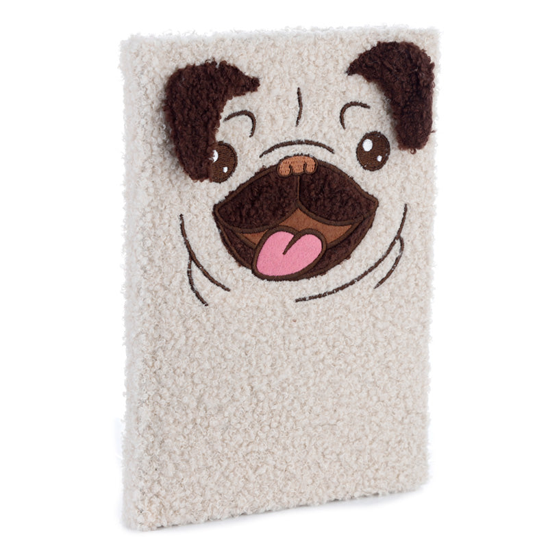 Mopps Pug Plush Fleece A5 Notepad & Pencil Case Set