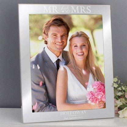 Personalised Mr & Mrs Silver Photo Frame 8x10 - Myhappymoments.co.uk