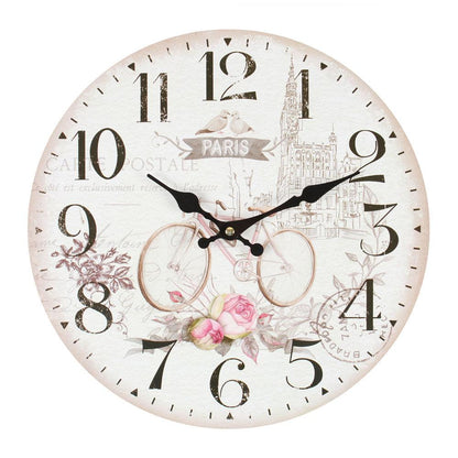 34cm Shabby Chic Paris Bicycle Clock