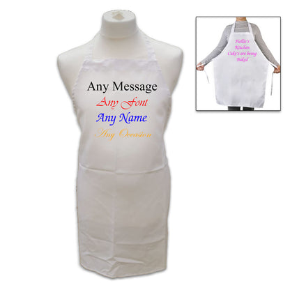 Personalised White Adult Apron Image 1