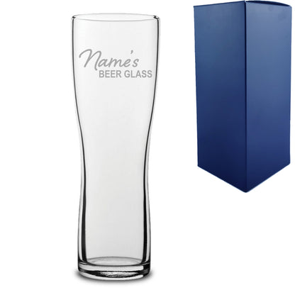 Engraved Aspen Pint Glass with Name's Beer Glass Design Image 2