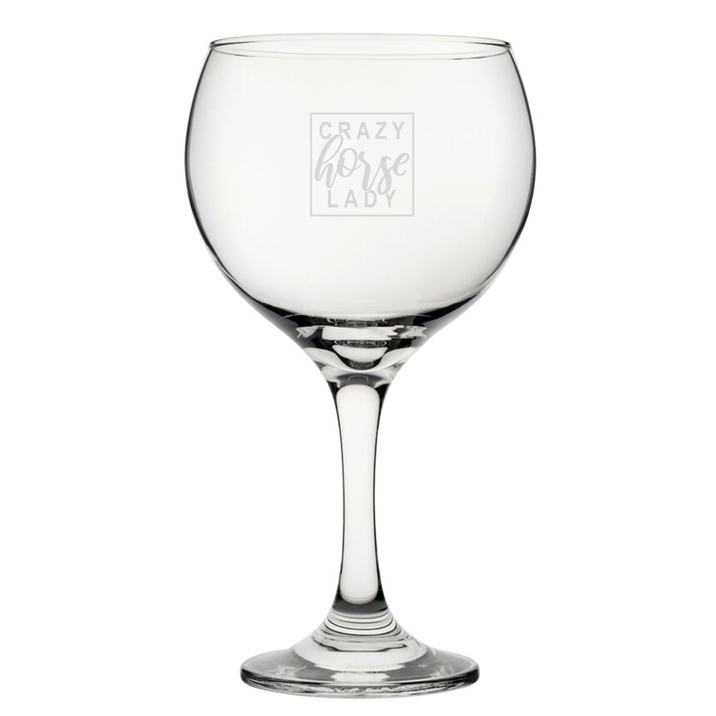 Crazy Horse Lady - Engraved Novelty Gin Balloon Cocktail Glass Image 1