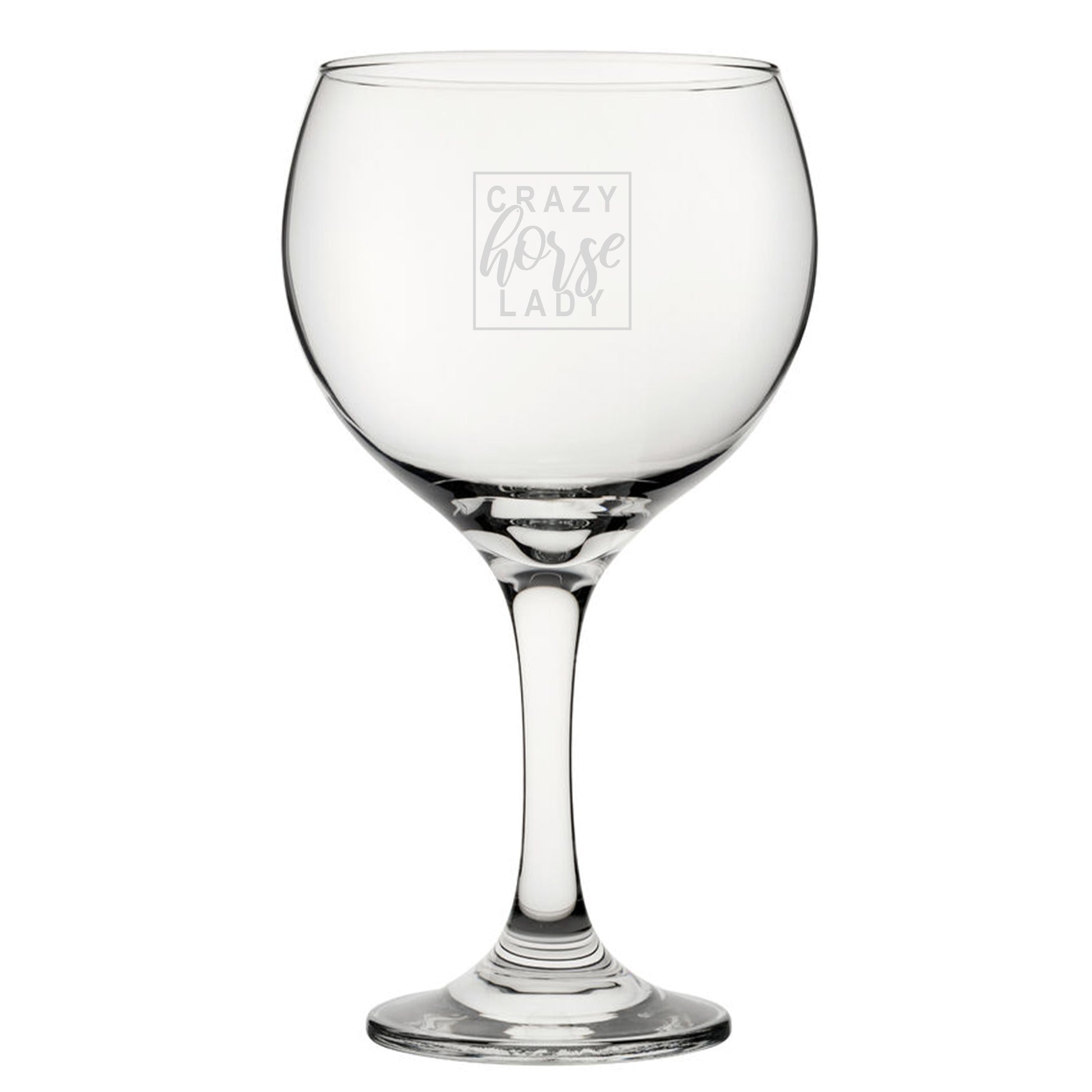 Crazy Horse Lady - Engraved Novelty Gin Balloon Cocktail Glass Image 2