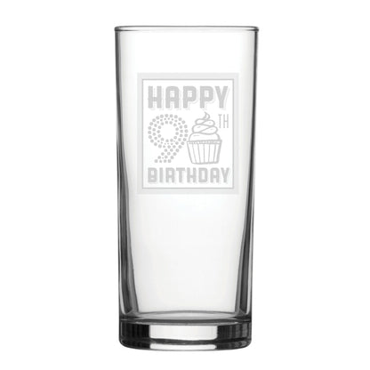 Happy 90th Birthday - Engraved Novelty Hiball Glass Image 1