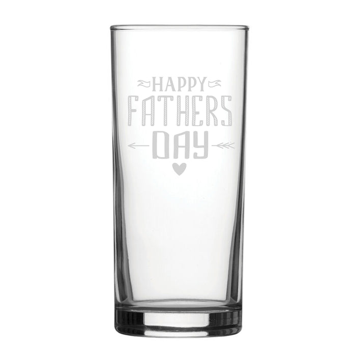 Happy Fathers Day Arrow Design - Engraved Novelty Hiball Glass Image 2