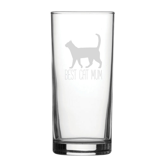 Funny Novelty Best Cat Mum Hiball Glass