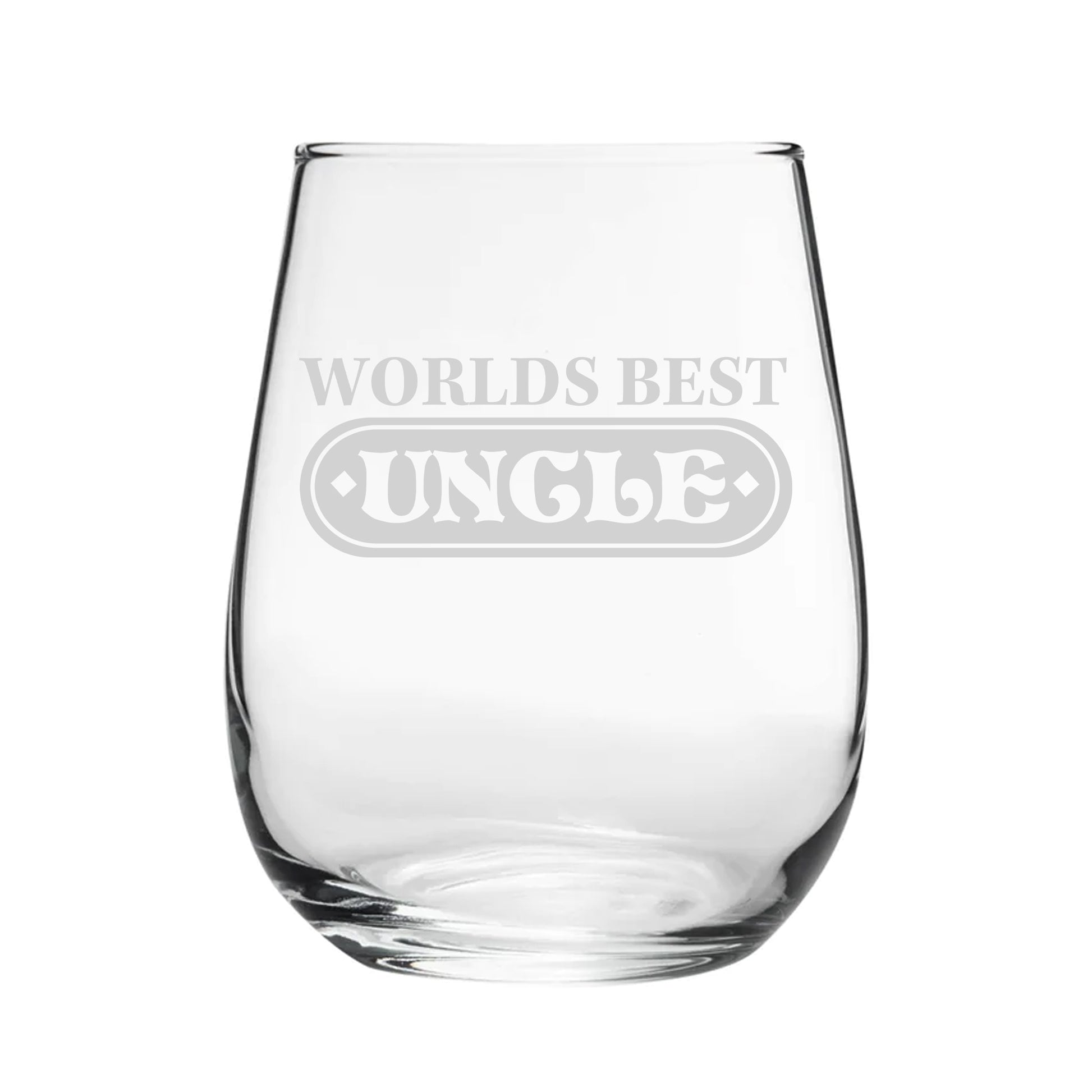 World's Best Uncle - Engraved Novelty Stemless Wine Gin Tumbler Image 2