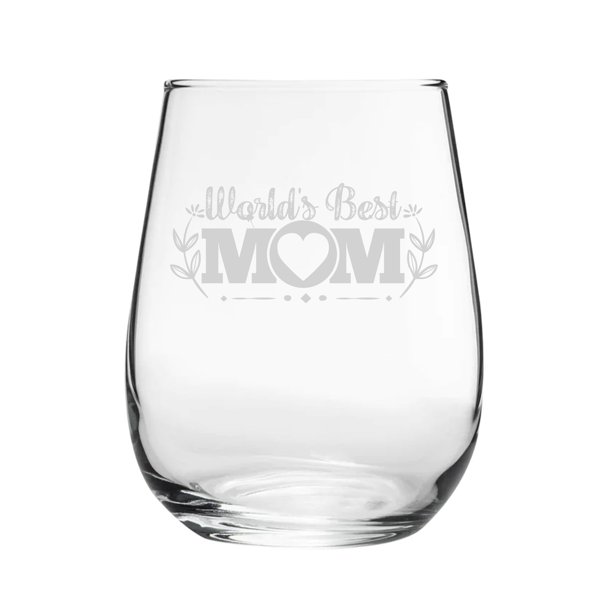 World's Best Mum - Engraved Novelty Stemless Wine Gin Tumbler Image 1