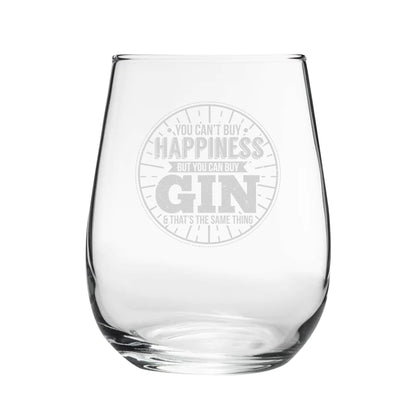 You Can't Buy Happiness But You Can Buy Gin & That's The Same Thing - Engraved Novelty Stemless Gin Tumbler Image 2