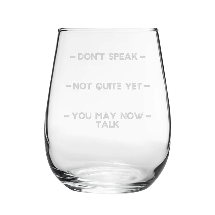 Don't Speak Novelty Measure Wine Gin Glass Gift Boxed