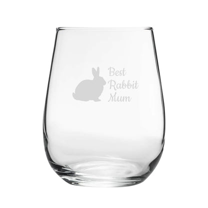 Best Rabbit Dad - Engraved Novelty Stemless Wine Gin Tumbler Image 2