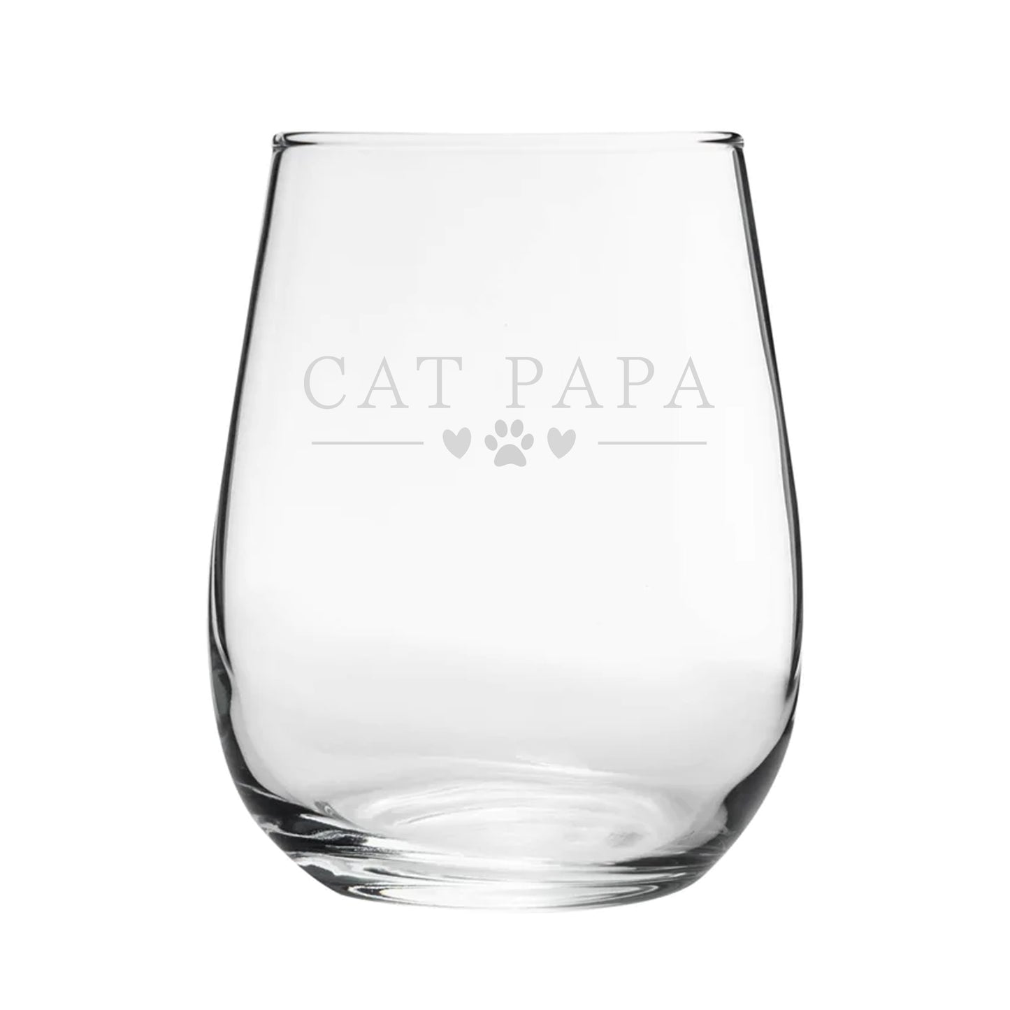 Funny Novelty Cat Papa Stemless Wine Gin Glass