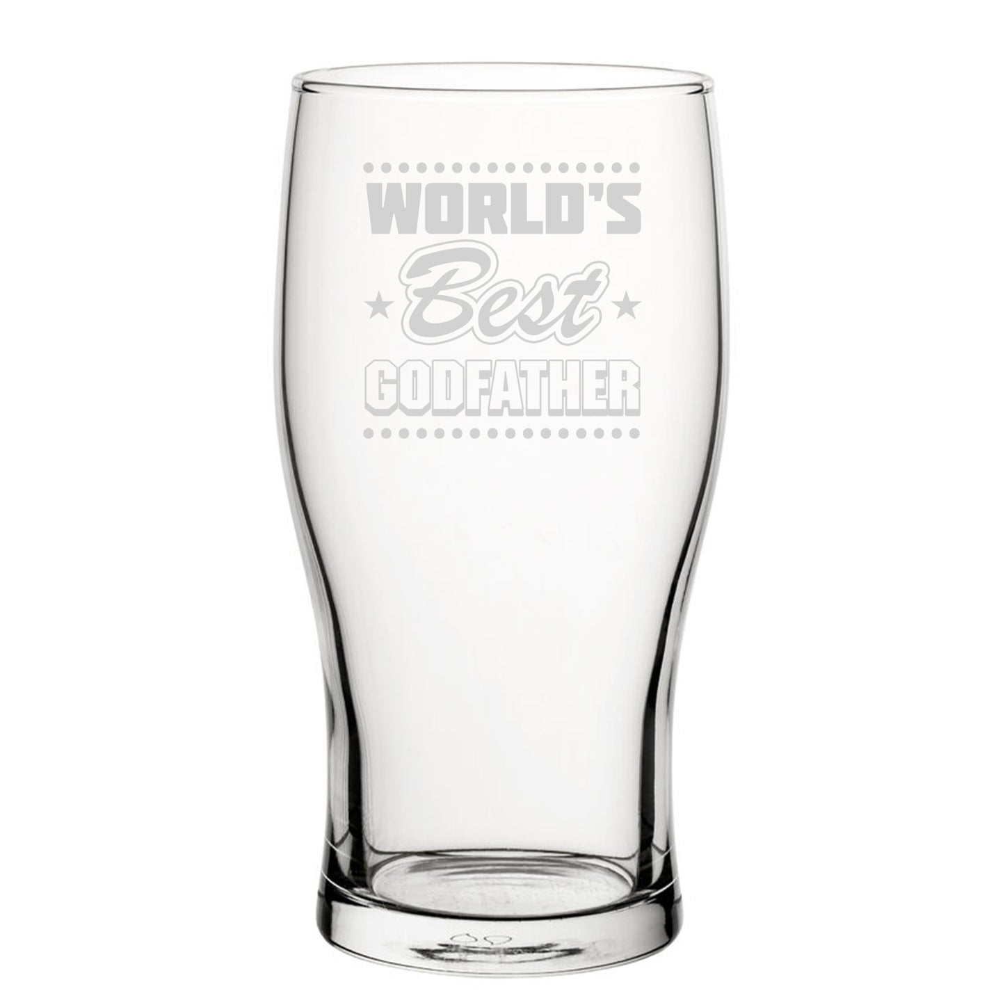 World's Best Godfather - Engraved Novelty Tulip Pint Glass Image 2