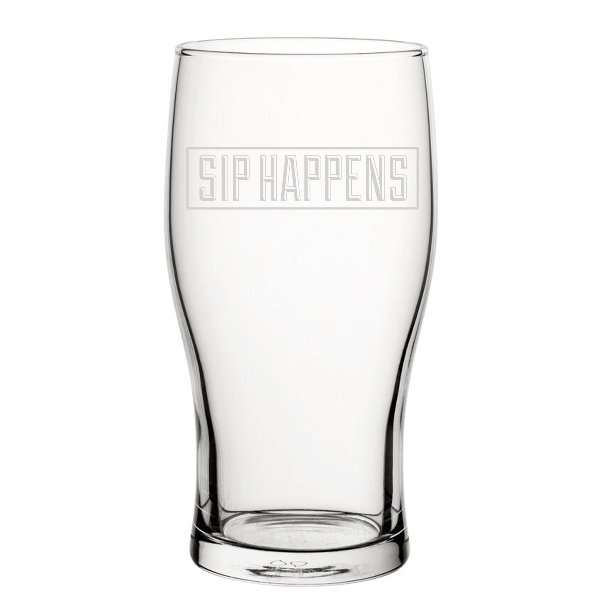 Funny Novelty Sip Happens Pint Glass