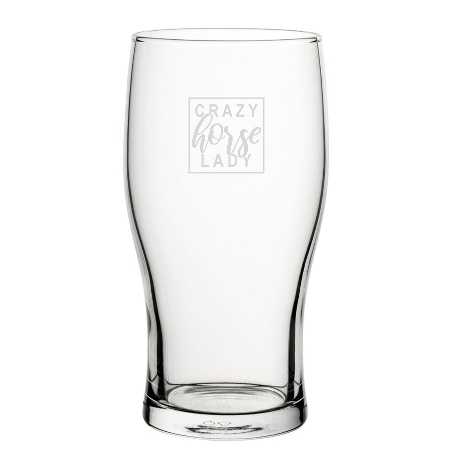 Crazy Horse Lady - Engraved Novelty Tulip Pint Glass Image 1