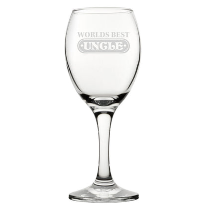 World's Best Uncle - Engraved Novelty Wine Glass Image 1