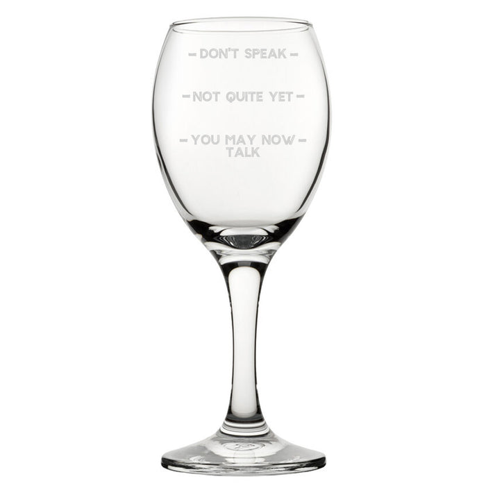 Don't Speak Novelty Measure Wine Glass Gift Boxed
