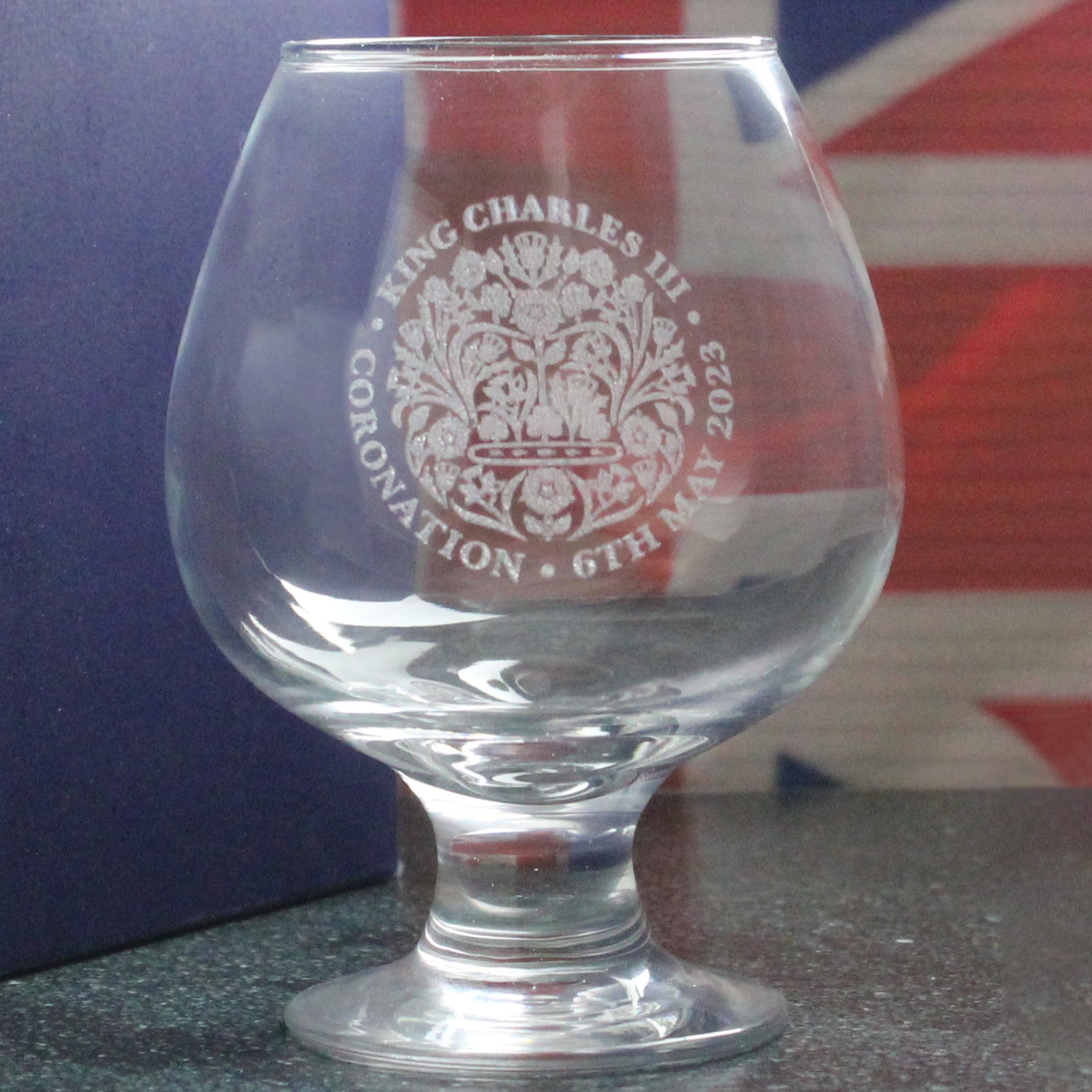 Engraved Commemorative Coronation of the King Brandy Cognac Glass Image 4