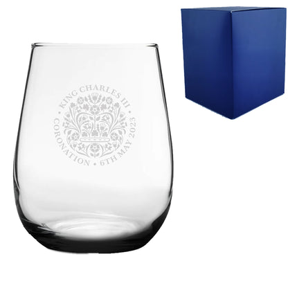 Engraved Commemorative Coronation of the King Stemless Tumbler Image 2