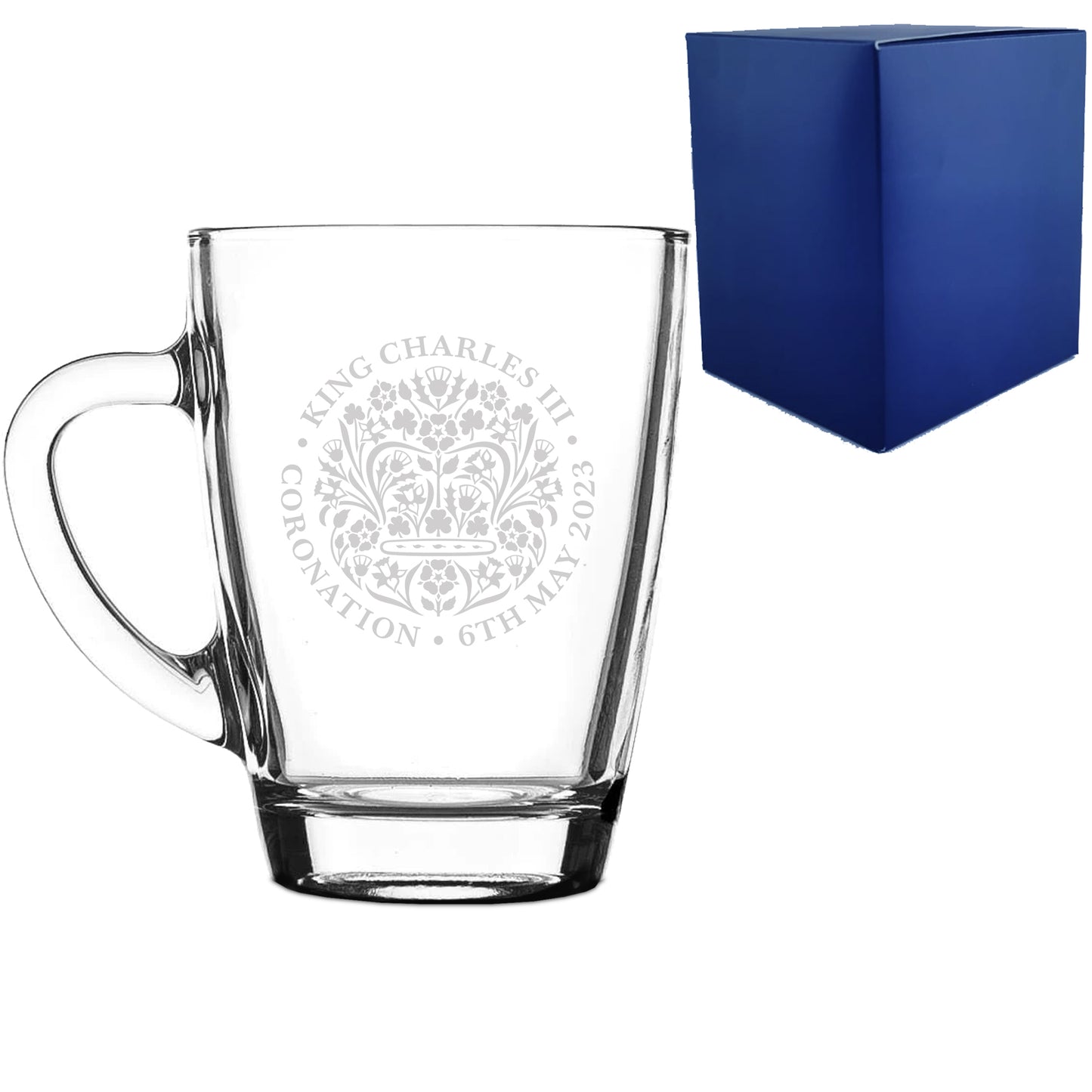 Engraved Commemorative Coronation of the King  Glass Mug Image 1