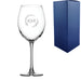 Engraved 19oz Enoteca wine glass with wreath design - any Initials Image 2