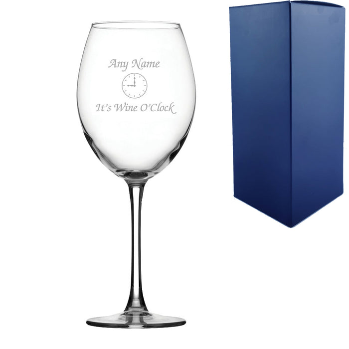 Engraved Novelty 19oz Enoteca Wine glass, Name - its wine oclock Image 2