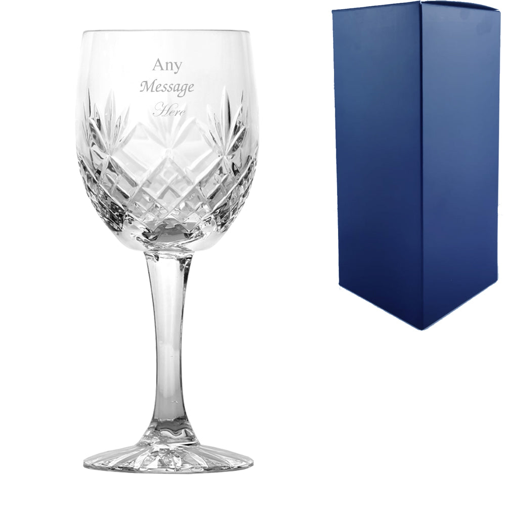 Engraved 285ml Blenheim Lead Crystal Full Cut Goblet Image 2