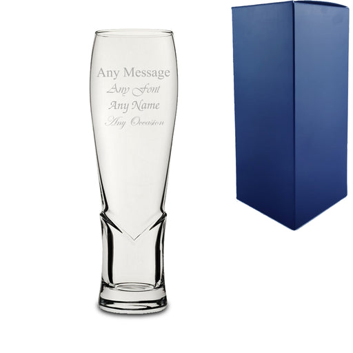 Engraved Wheat Craft Beer Glass 15.5oz With Gift Box Image 1