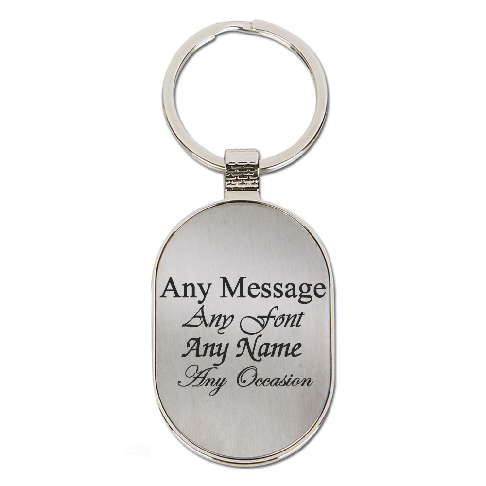 Engraved Large Oval Keyring Image 2