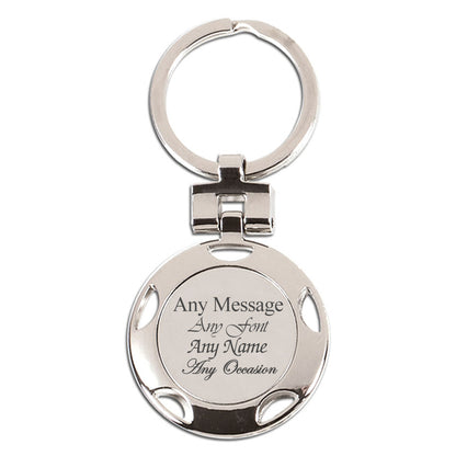 Engraved Round Crown Keyring Image 2