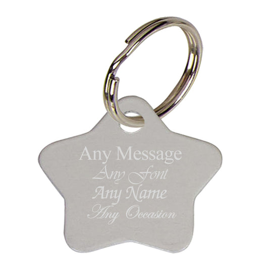 Personalised Engraved Matt Star Keyring Image 1