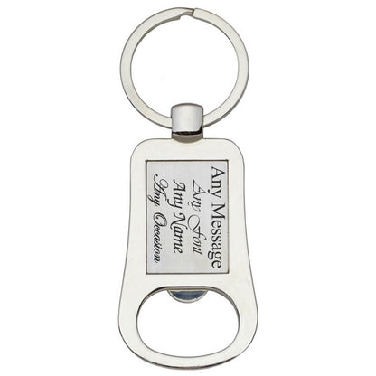 Engraved Rounded Edge Bottle Opener Keyring Image 2