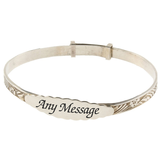 Engraved Silver Christening Bangle Image 1