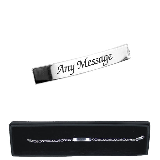 Engraved Silver ID Bracelet Image 1