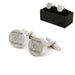 Engraved Round Cufflinks with Mr and Mrs Wedding Design Image 2