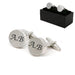 Engraved Round Cufflinks with Initials Engraved Image 2