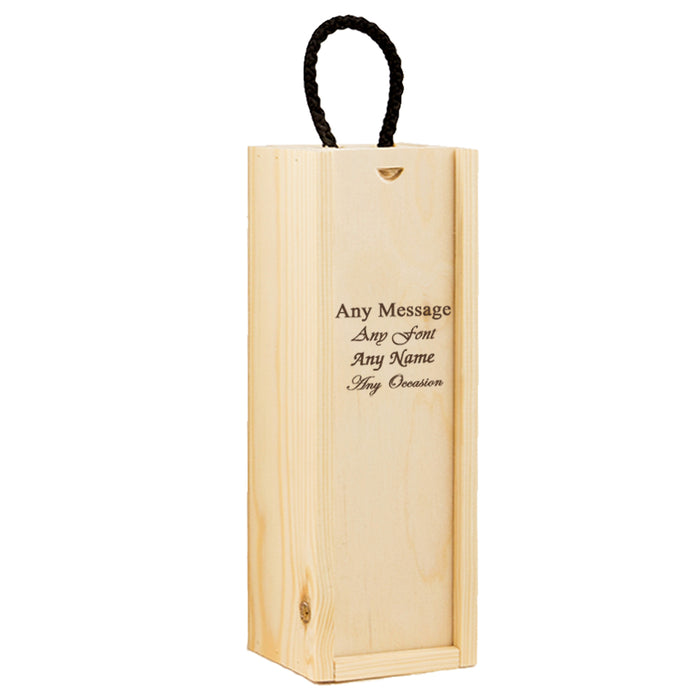 Engraved 1/4 Bottle (125ml) Wooden Wine Box Image 1