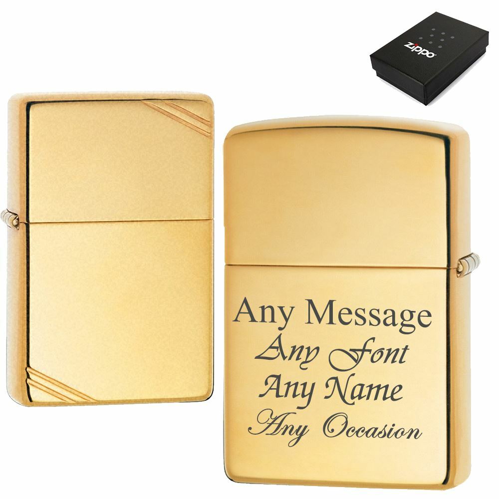 Engraved Brass Zippo, Official Zippo lighter Image 2