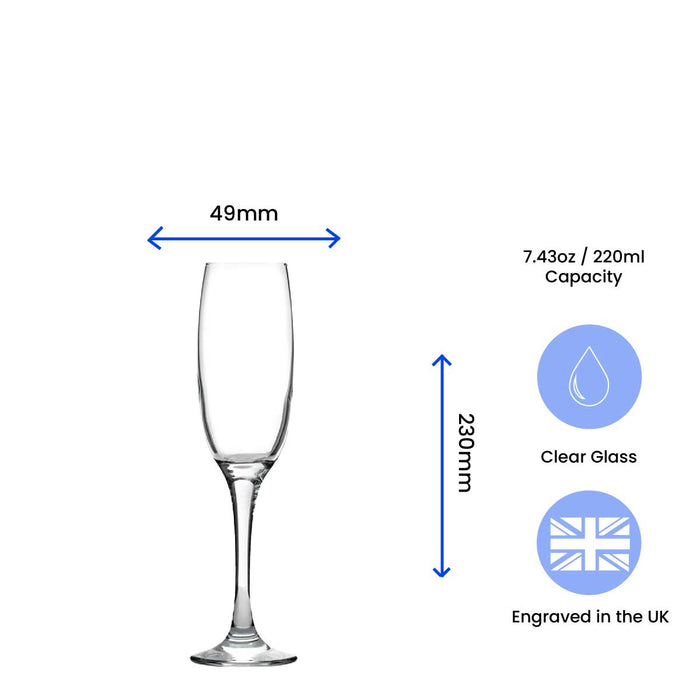 Engraved  Champagne Flute Happy 20,30,40,50... Birthday Modern Image 3