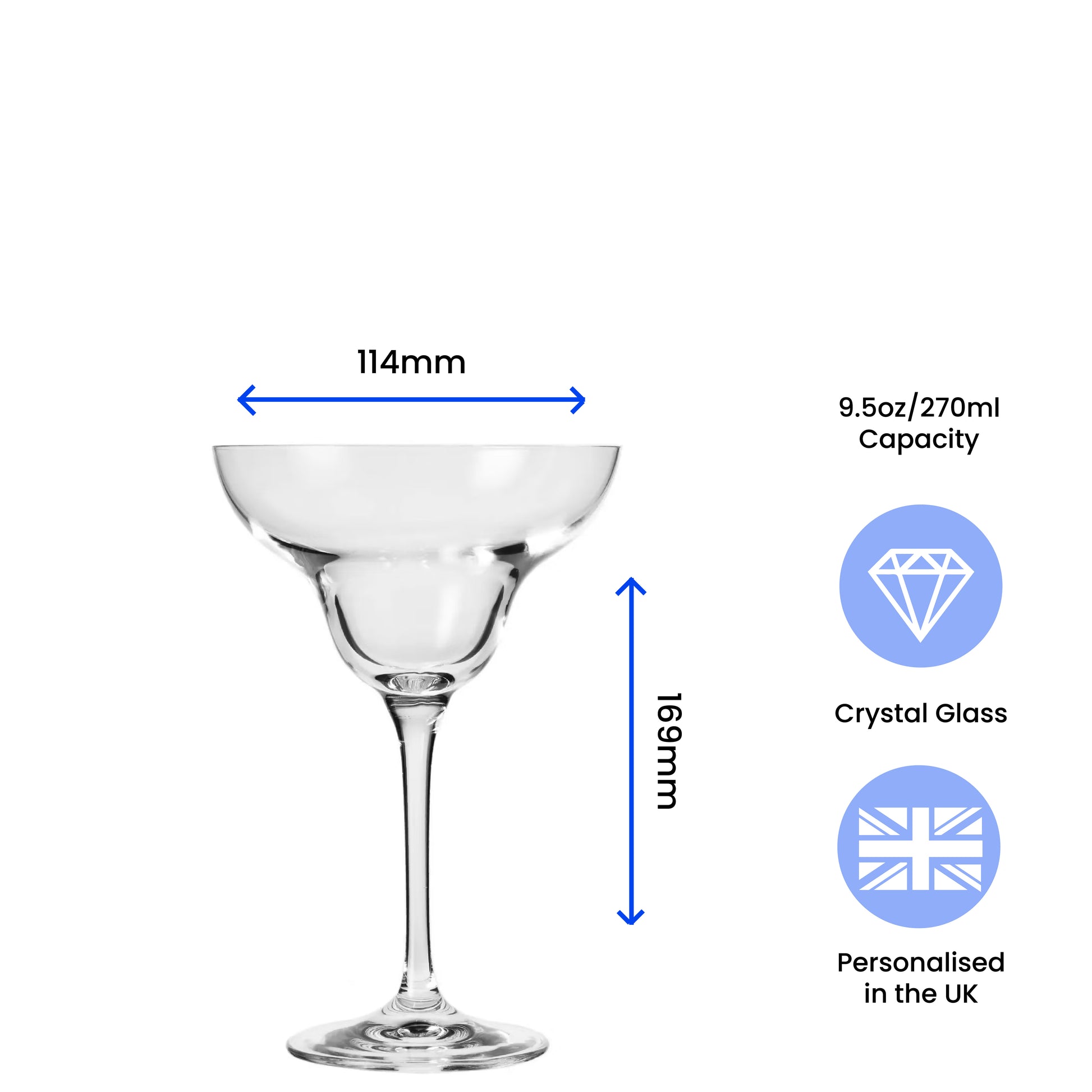 Engraved 270ml Infinity Crystal Cocktail Saucer With Gift Box