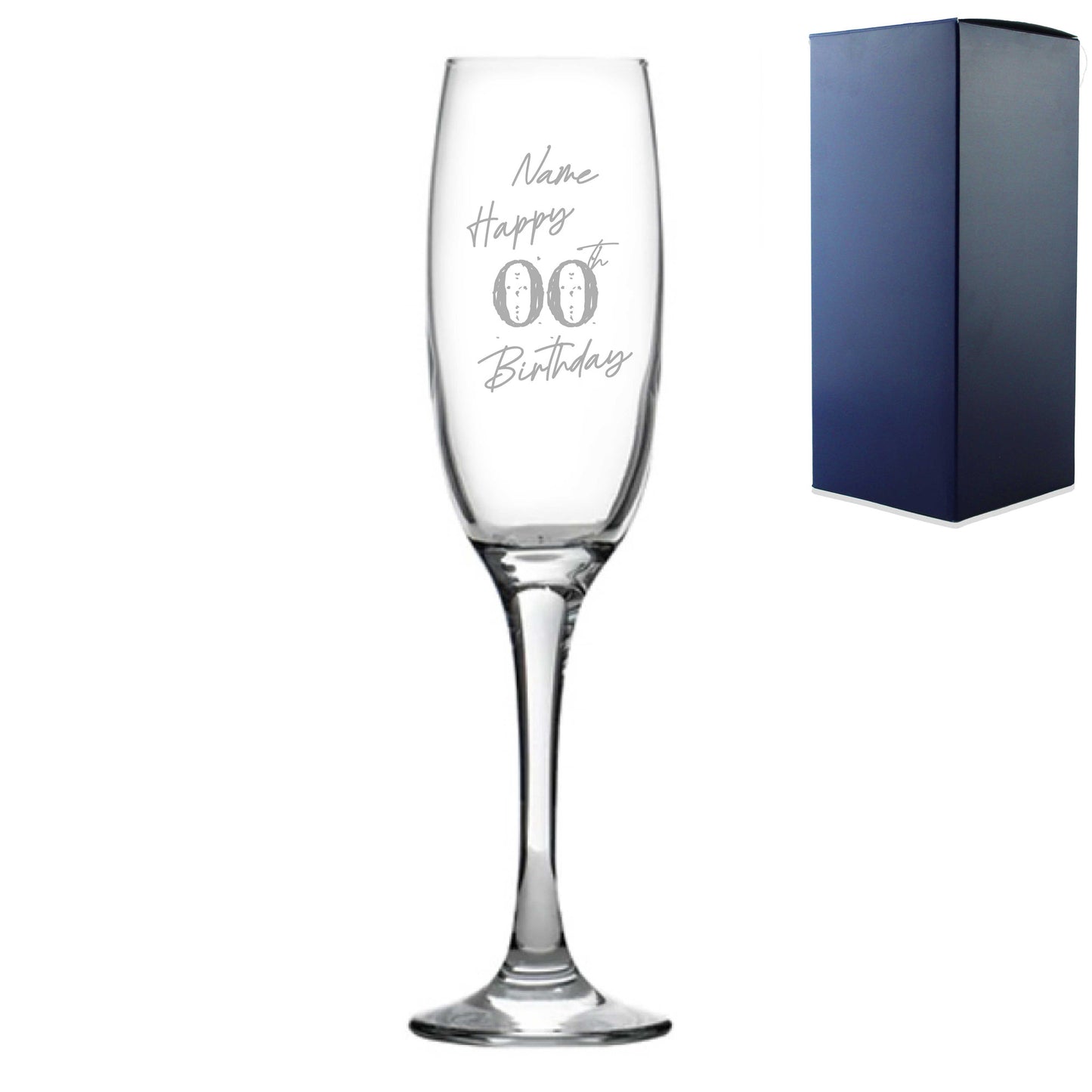 Engraved  Champagne Flute Happy 20,30,40,50... Birthday Speckled Image 2