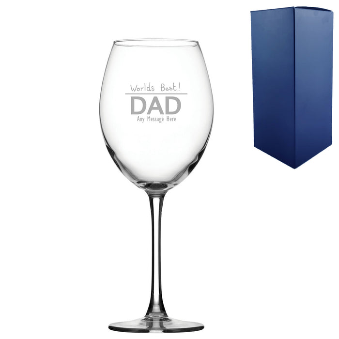Engraved Fathers Day Enoteca Wine Glass, Gift Boxed Image 2