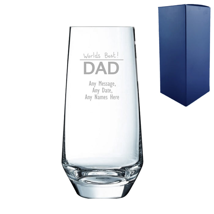 Engraved World’s Best Dad Lima Hiball Glass