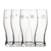 Engraved Snowflake Pattern Tulip Pint Glass Set of 4 20oz Glasses Image 2