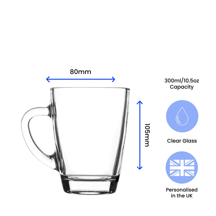 Engraved 300ml Glass Coffee Cup Image 3